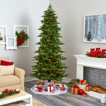 8 ft South Carolina Fir artificial Christmas tree with 650 LED lights and 2598 bendable branches on Tampa Home & Garden Store