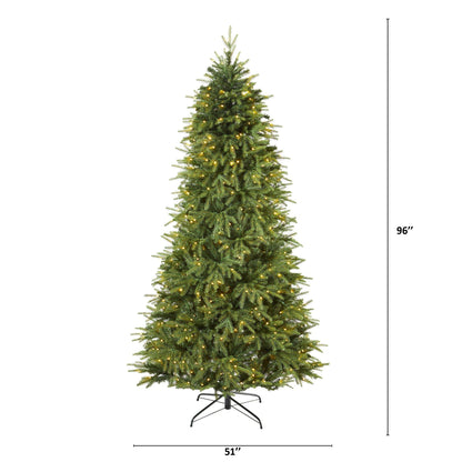 Nearly Natural 8ft Vancouver Fir Natural Look artificial Christmas tree with 700 LED lights on Tampa Home & Garden Store