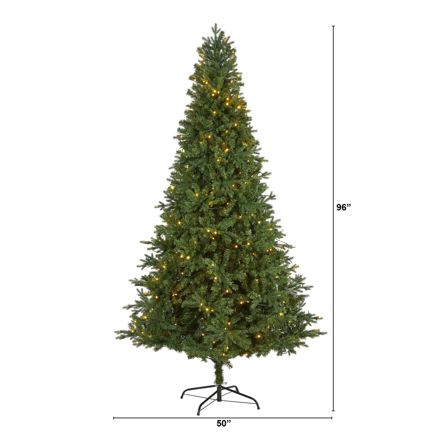 8' Vermont Fir artificial Christmas tree with 450 clear LED lights Nearly Natural on Tampa Home & Garden Store