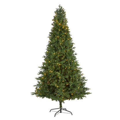 8' Vermont Fir artificial Christmas tree with 450 clear LED lights, Nearly Natural on Tampa Home & Garden Store