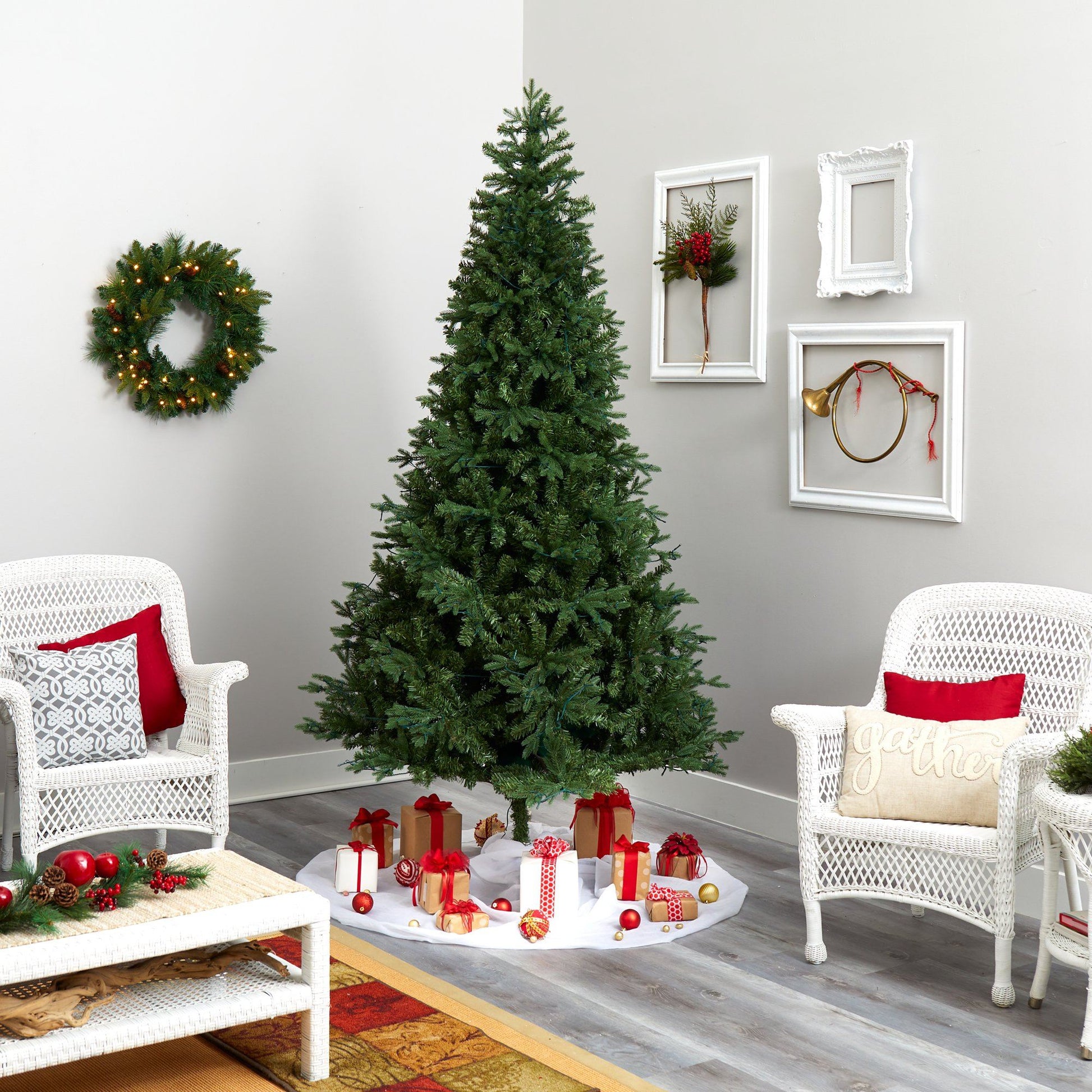Nearly Natural 8' Vermont Fir Artificial Christmas Tree with 450 Clear LED Lights on Tampa Home & Garden Store