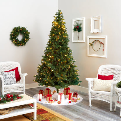8' Vermont Fir artificial Christmas tree with 450 clear LED lights by Nearly Natural on Tampa Home & Garden Store