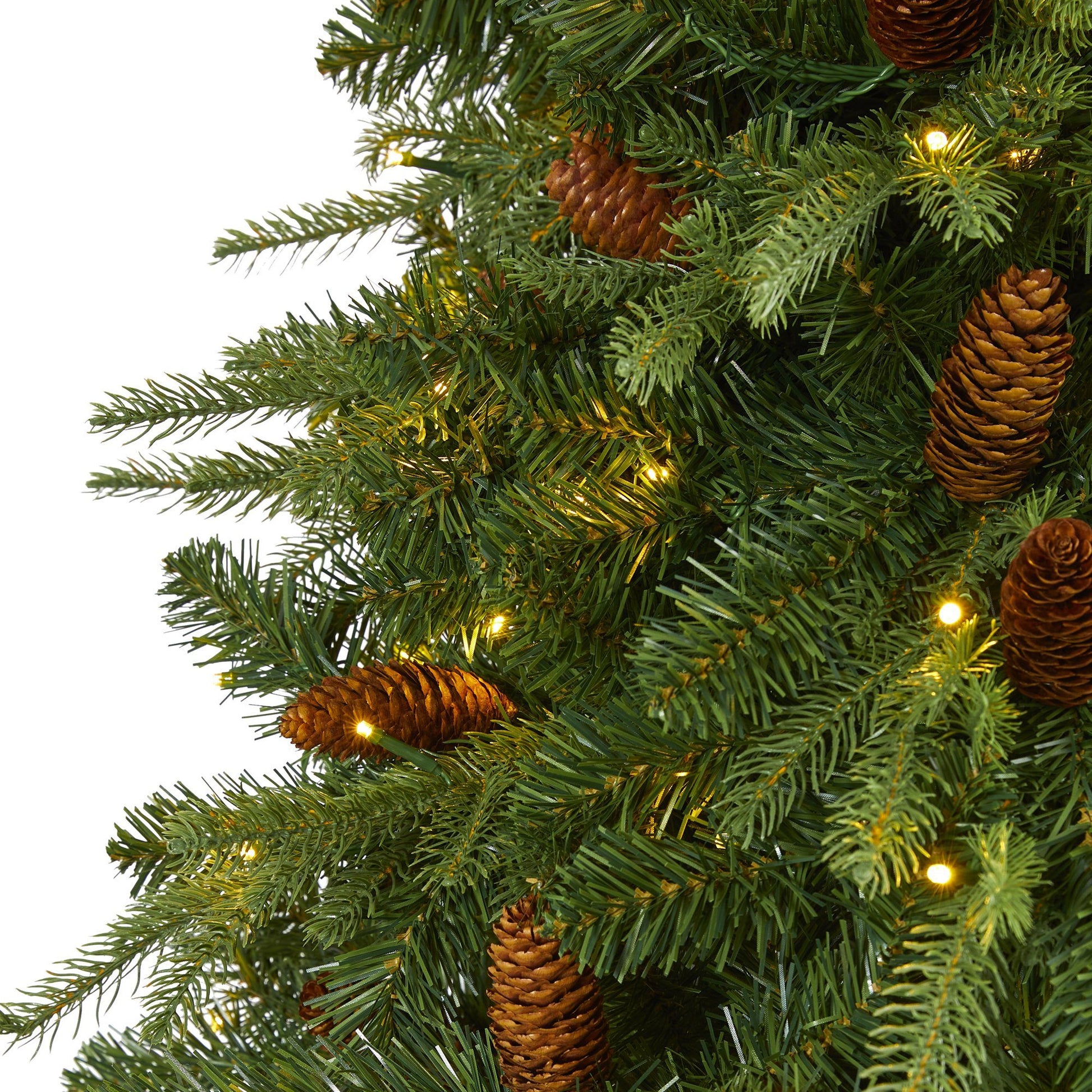 8’ Wellington Spruce artificial Christmas Tree with pine cones and LED lights Nearly Natural on Tampa Home & Garden Store