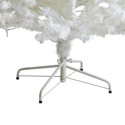 8' White artificial Christmas tree with 1500 bendable branches on a metal stand on Tampa Home & Garden Store