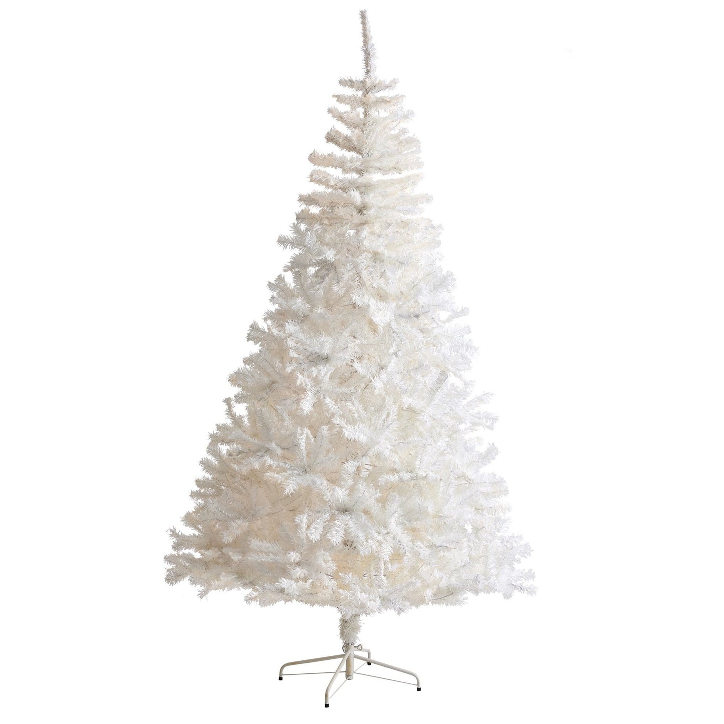 Nearly Natural 8' white Christmas tree with 1500 bendable branches on metal stand on Tampa Home & Garden Store