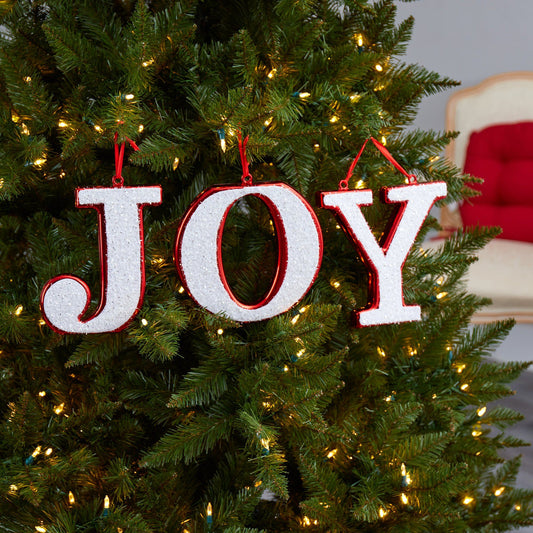 Juego de 5 adornos inastillables de lujo de 8,5" "JOY Holiday"