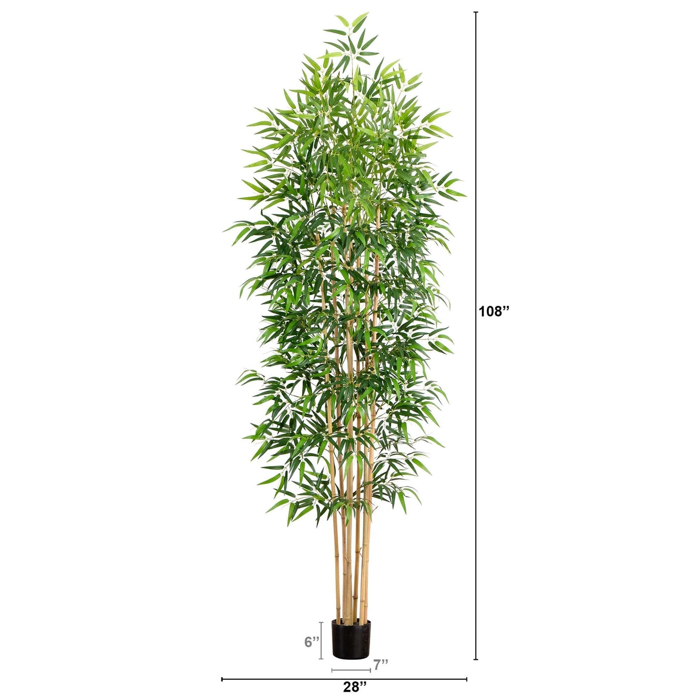 Bambú Artificial de 9' con Troncos de Bambú Real