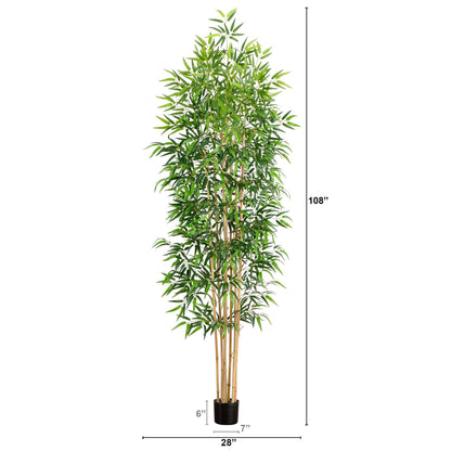 Bambú Artificial de 9' con Troncos de Bambú Real