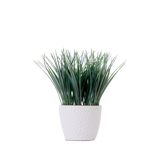 9" Artificial Grass Plant with Decorative Planter - Tampa Home & Garden Store