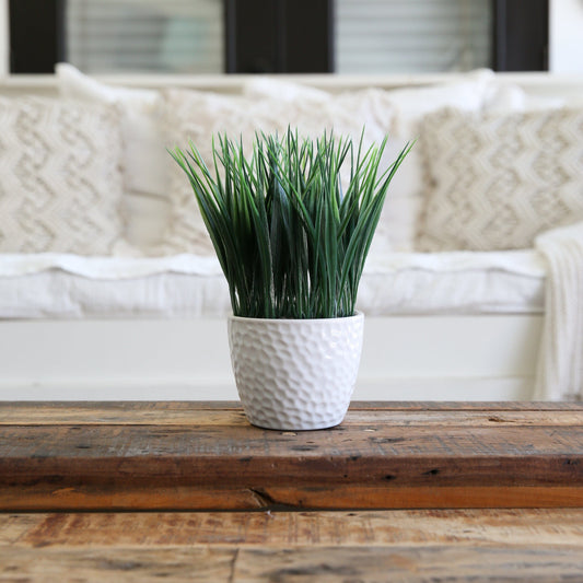 9" Artificial Grass Plant with Decorative Planter - Tampa Home & Garden Store