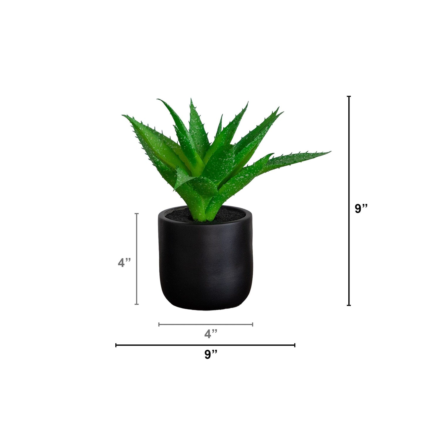 Nearly Natural 9-inch artificial mini agave plant in black ceramic planter, set of 2 on Tampa Home & Garden Store