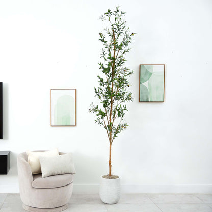 Olivo artificial de 2,74 m con tronco natural