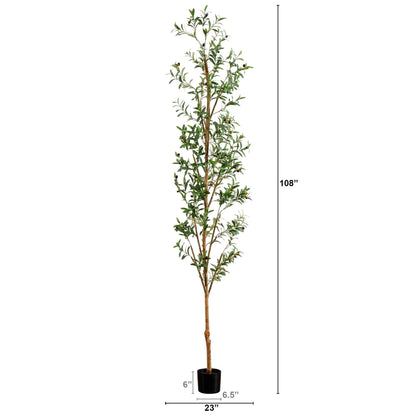 Olivo artificial de 2,74 m con tronco natural