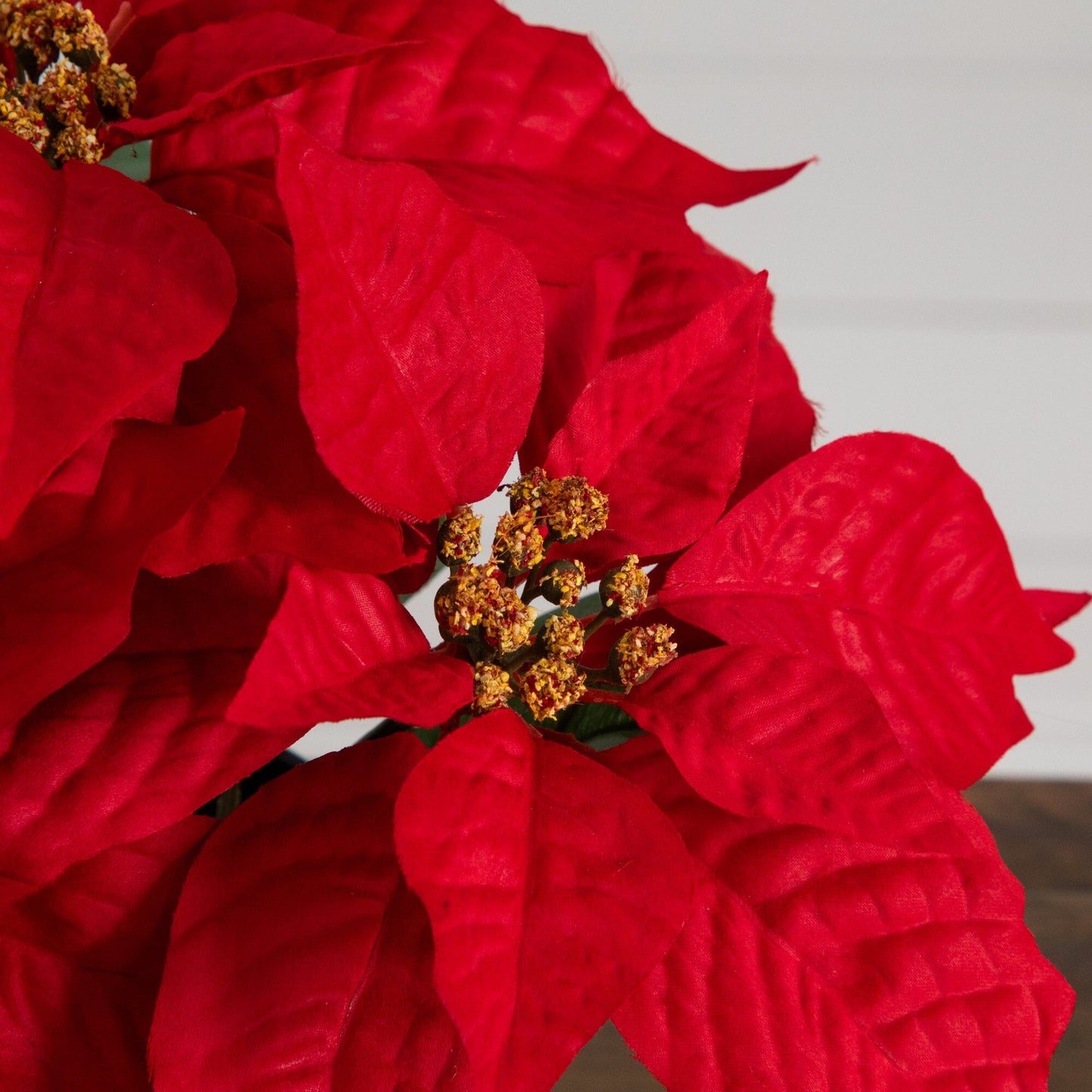 9in artificial poinsettia plant set of 2 with vivid red bracts by Nearly Natural on Tampa Home & Garden Store