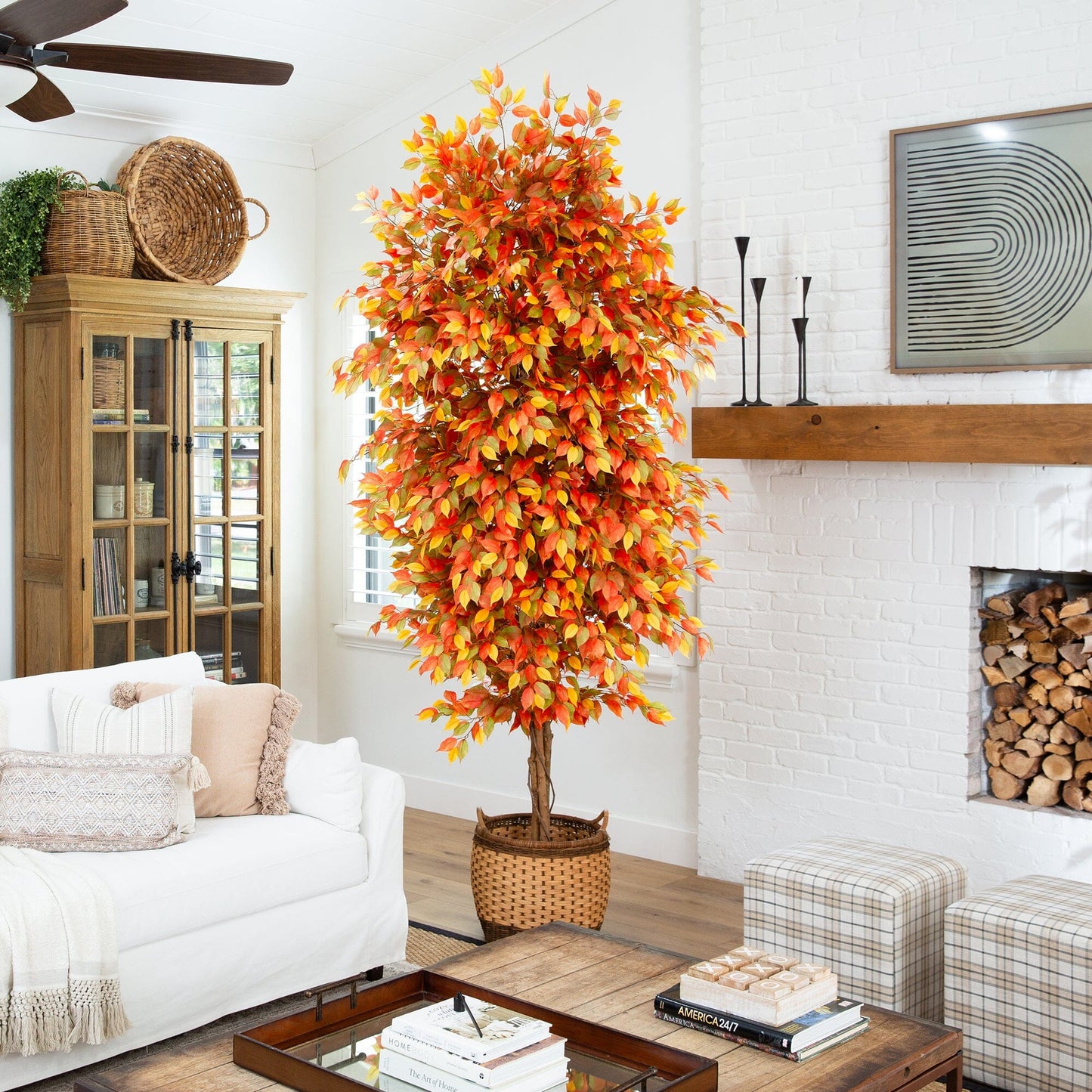 Autumn Ficus Artificial Tree For a Fall and Decor