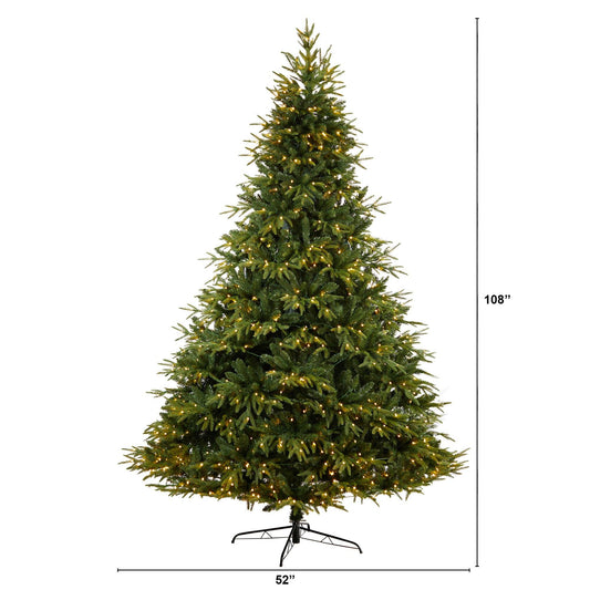 9 ft Colorado Mountain Fir Natural Look Tree by Nearly Natural with 900 LED Lights on Tampa Home & Garden Store