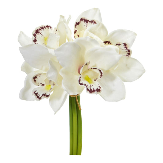 9” Cymbidium Orchid Artificial Flower Bundle (Set of 6) - Tampa Home & Garden Store