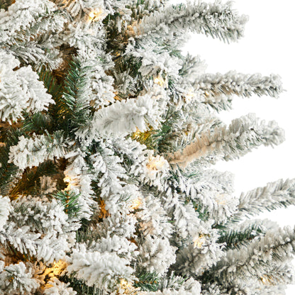 Árbol de Navidad Spruce Rock Springs de 2,74 m con efecto nevado, 650 luces LED y 1550 ramas flexibles