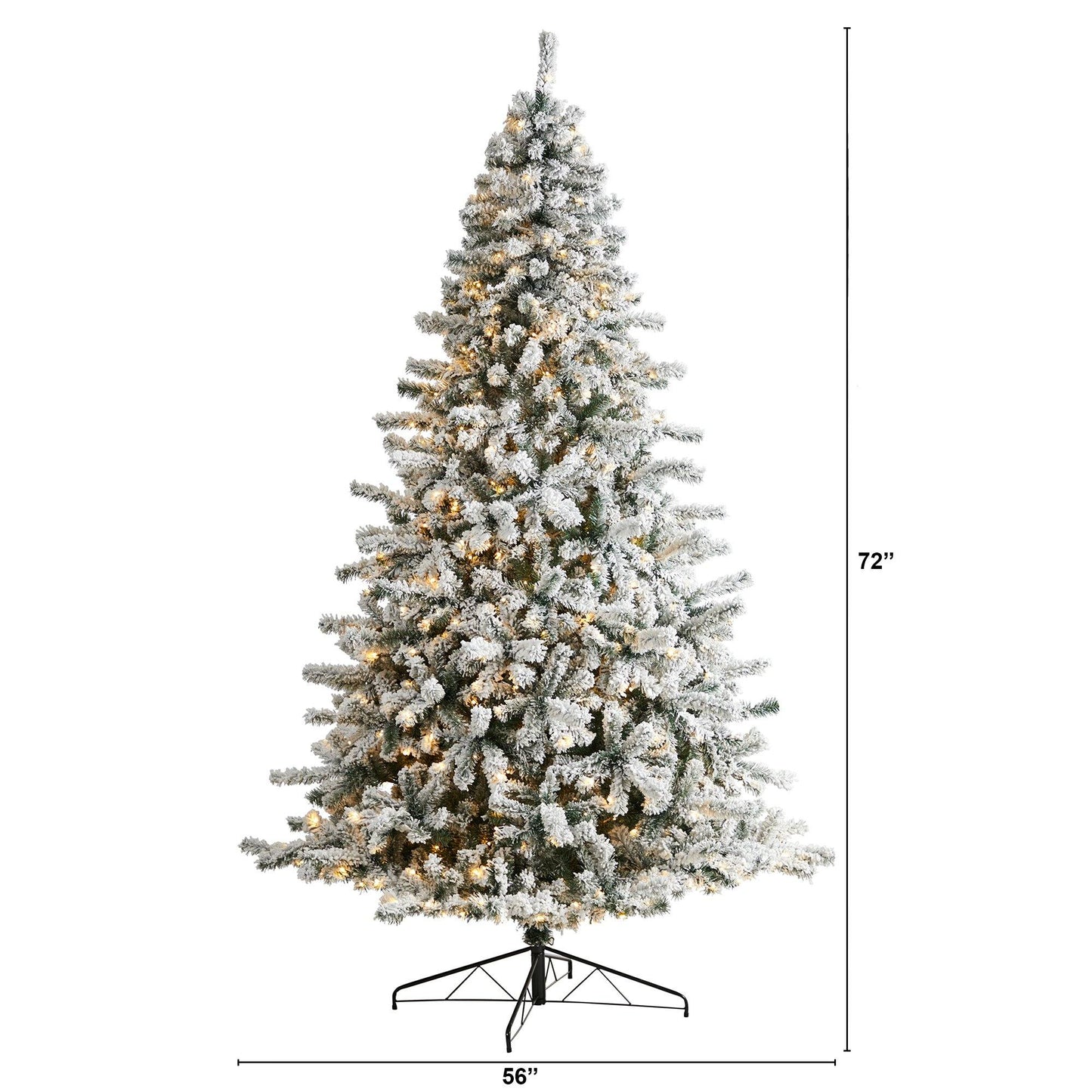Árbol de Navidad Spruce Rock Springs de 2,74 m con efecto nevado, 650 luces LED y 1550 ramas flexibles