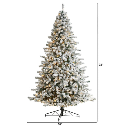 Árbol de Navidad Spruce Rock Springs de 2,74 m con efecto nevado, 650 luces LED y 1550 ramas flexibles