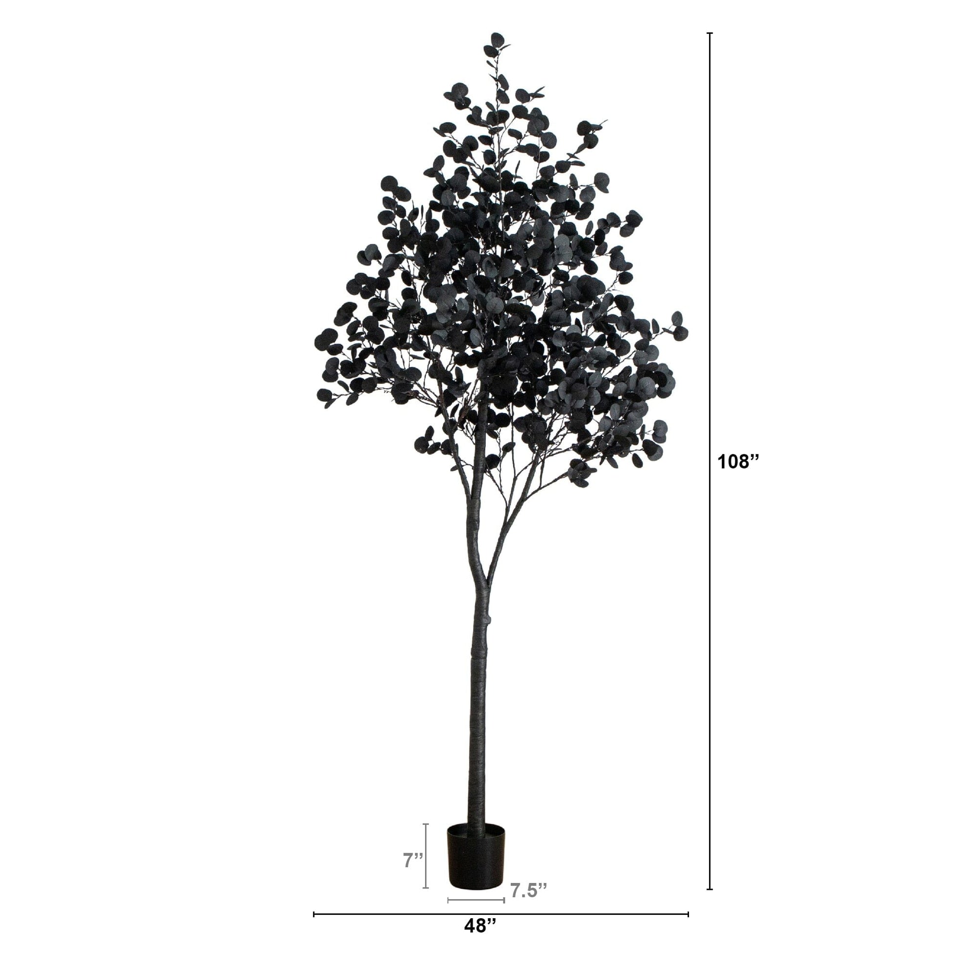 Tree Nearly Natural 9 ft black eucalyptus pre-lit Halloween with 700 orange and purple LEDs on Tampa Home & Garden Store