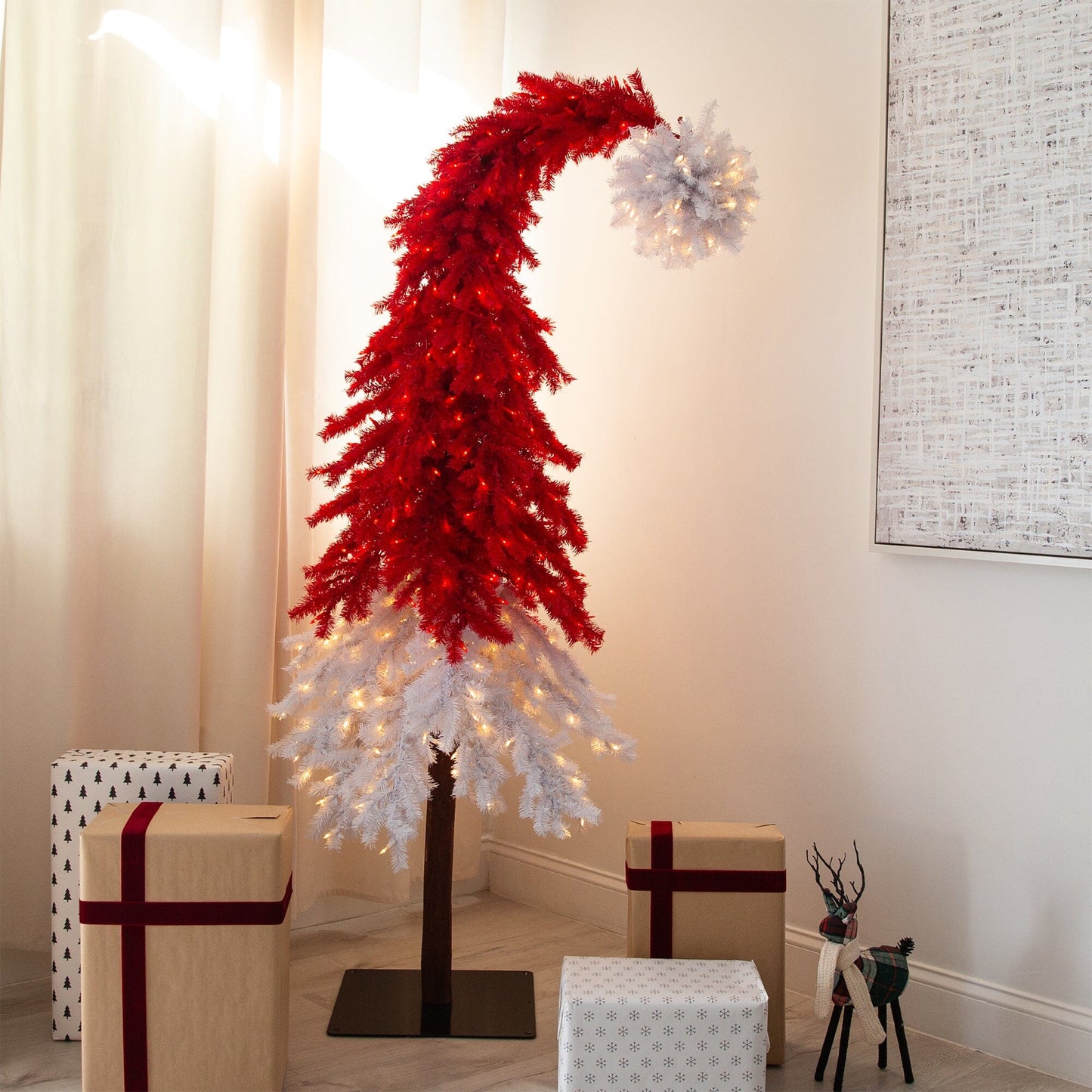 7 Ft Santa Hat Christmas Tree and Led Lights