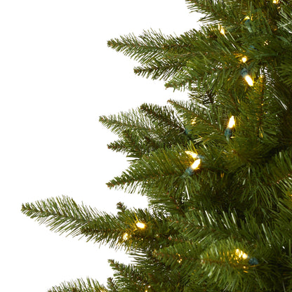 Árbol de Navidad artificial Vermont Spruce de 2,74 m con 850 luces LED blanco cálido (multifunción) con tecnología Instant Connect y 1984 ramas flexibles
