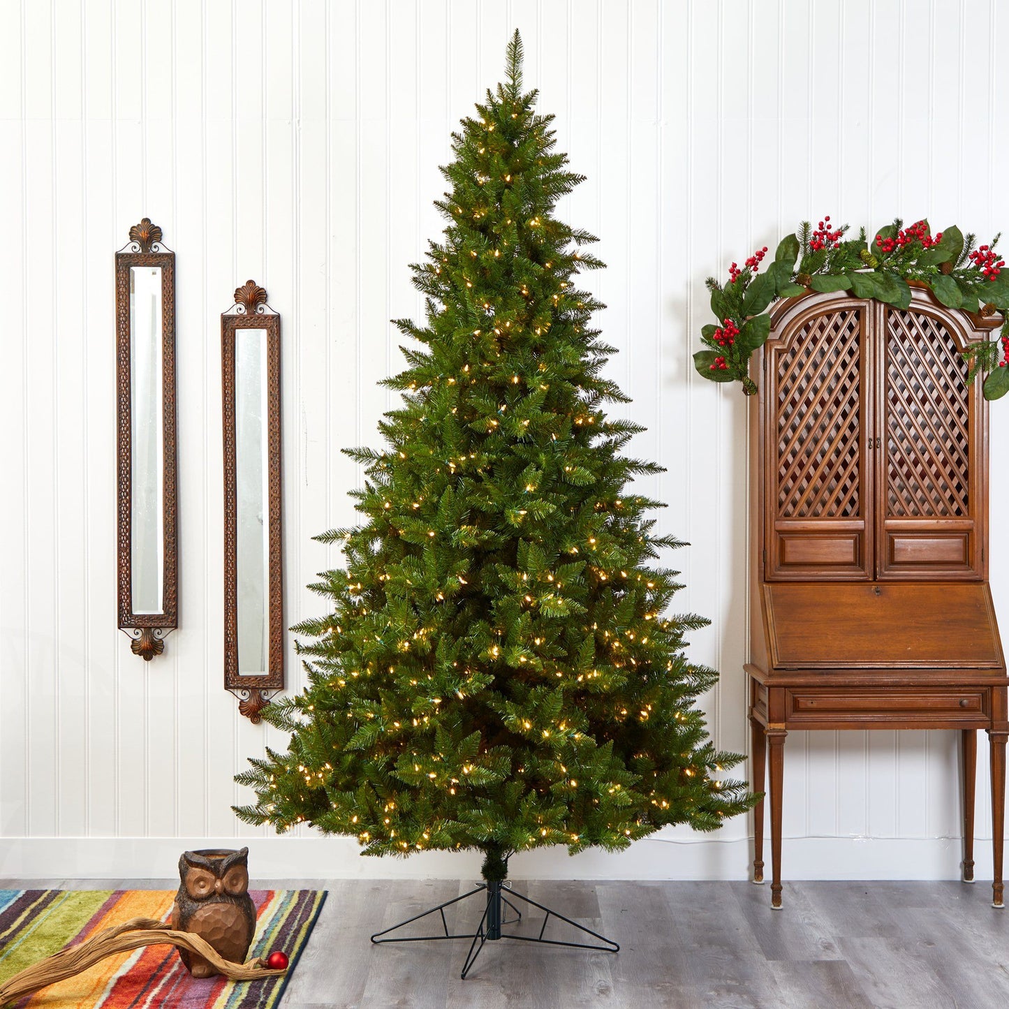 Árbol de Navidad artificial Vermont Spruce de 2,74 m con 850 luces LED blanco cálido (multifunción) con tecnología Instant Connect y 1984 ramas flexibles