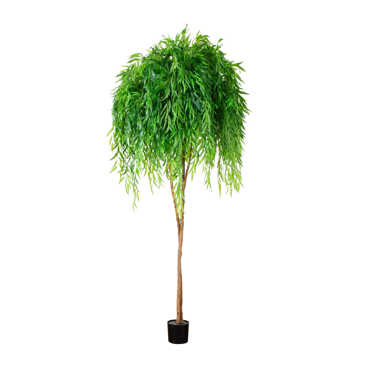 9-foot Willow Artificial Tree Real Touch by Nearly Natural with drooping green leaves on Tampa Home & Garden Store