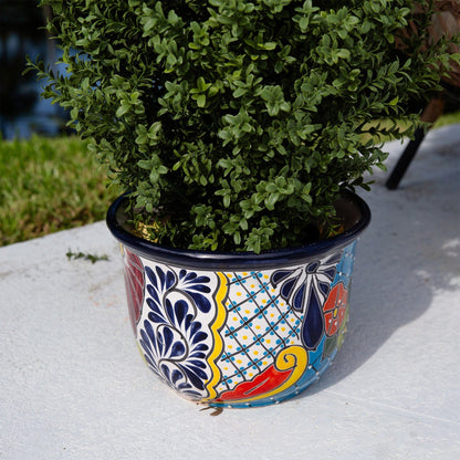 Handmade Mexican Talavera Ceramic Planter and Pot