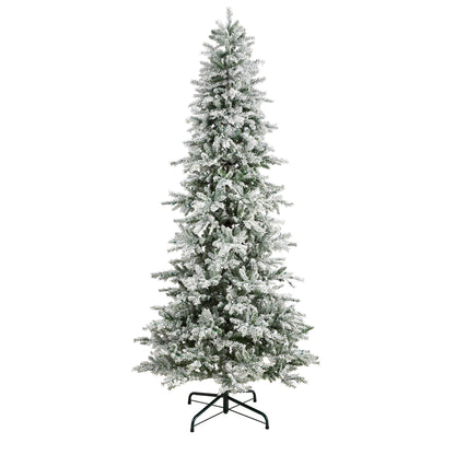 Árbol de Navidad artificial Slim Flocked Nova Scotia Spruce de 9.5 pies
