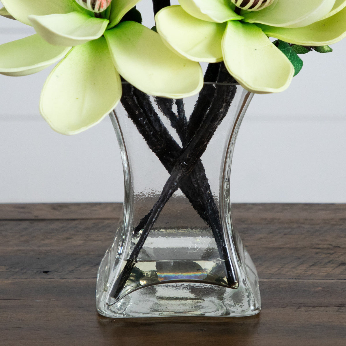 Artificial Magnolia Arrangement in Vase with pale yellow-green blooms, Nearly Natural on Tampa Home & Garden Store