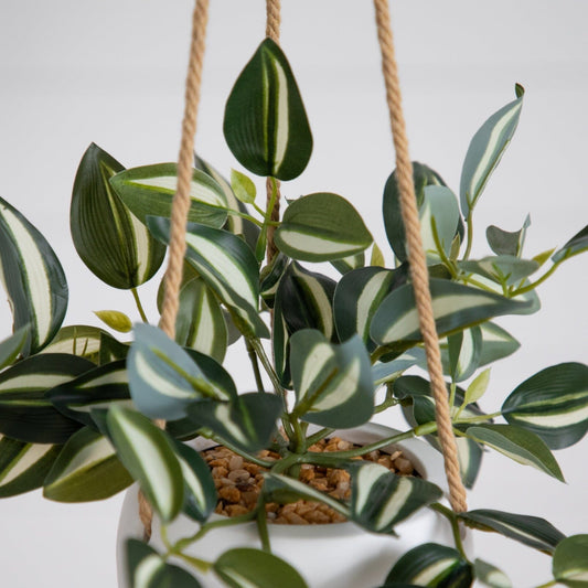 Artificial Wandering Jew hanging plant set of 2 with variegated green leaves Nearly Natural on Tampa Home & Garden Store