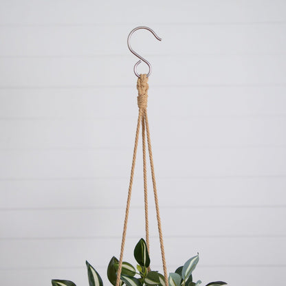 Artificial Wandering Jew & String of Hearts hanging plant pair with jute rope and metal S-hook on Tampa Home & Garden Store
