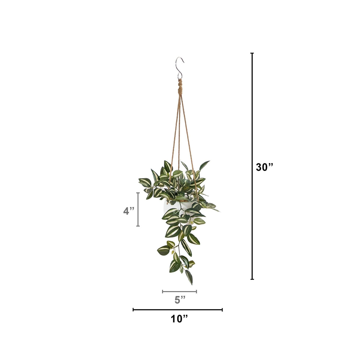Artificial Wandering Jew & String of Hearts Hanging Plant 2-pack Nearly Natural jute hangers on Tampa Home & Garden Store