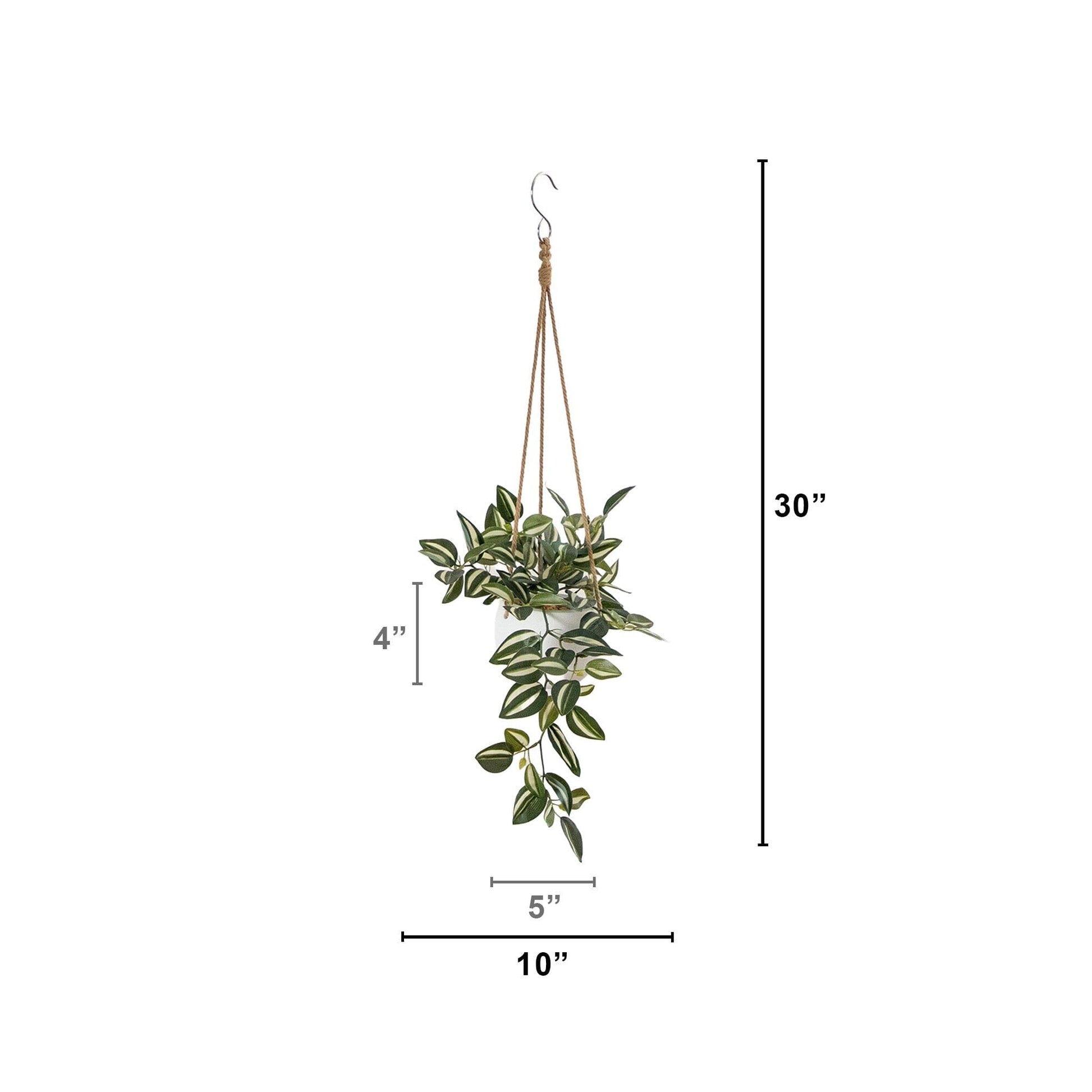 Artificial Wandering Jew & String of Hearts Hanging Plant 2-pack Nearly Natural jute hangers on Tampa Home & Garden Store