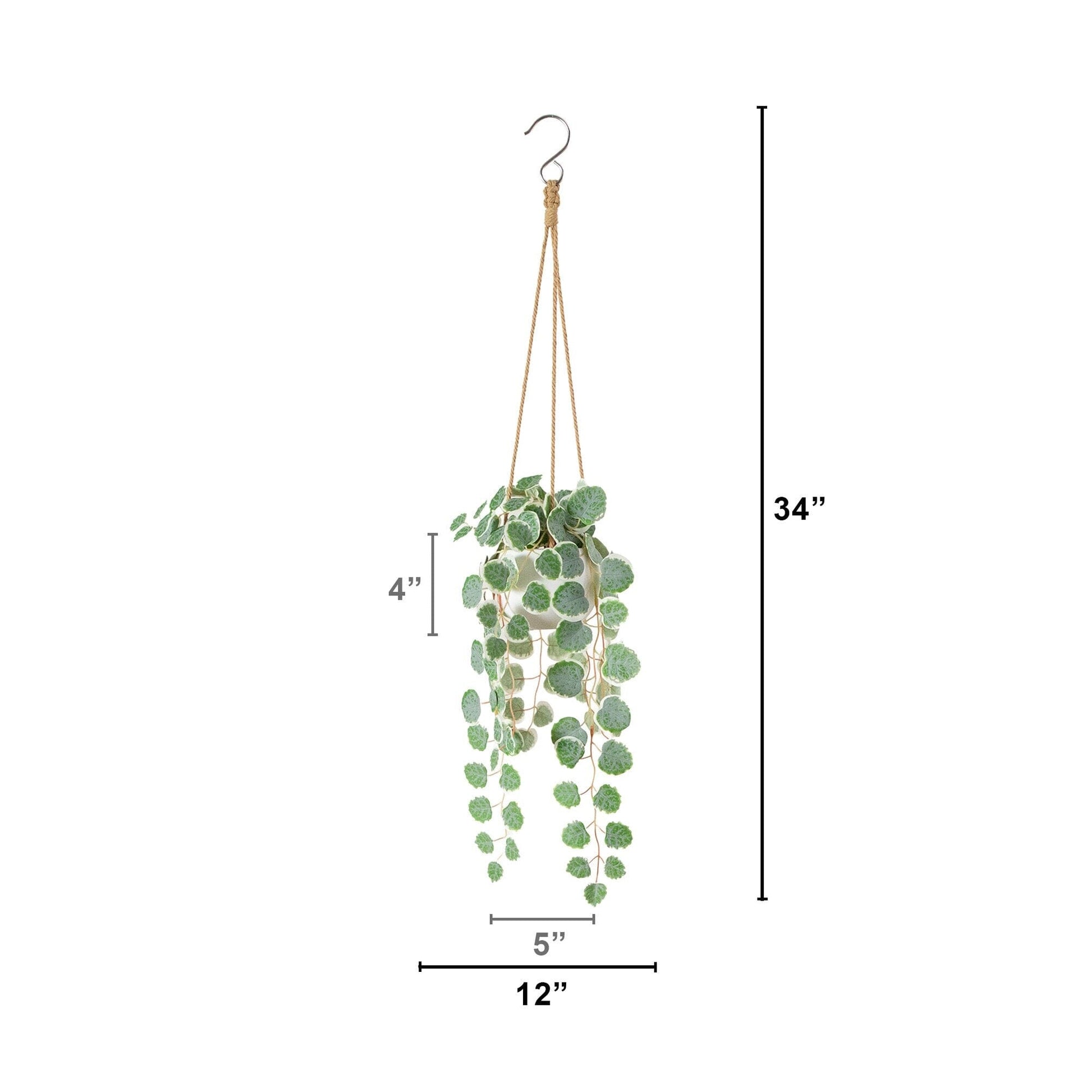 Artificial Wandering Jew & String of Hearts hanging plant set of 2 with green leaves on Tampa Home & Garden Store