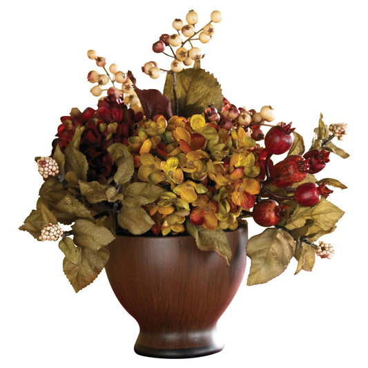 Autumn Hydrangea w/Round Vase - Tampa Home & Garden Store