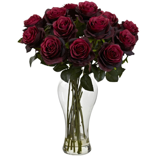 Blooming Roses w/Vase - Tampa Home & Garden Store