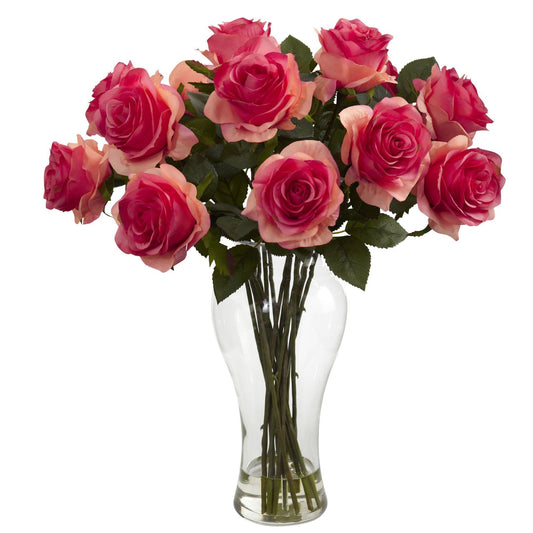 Blooming Roses w/Vase - Tampa Home & Garden Store