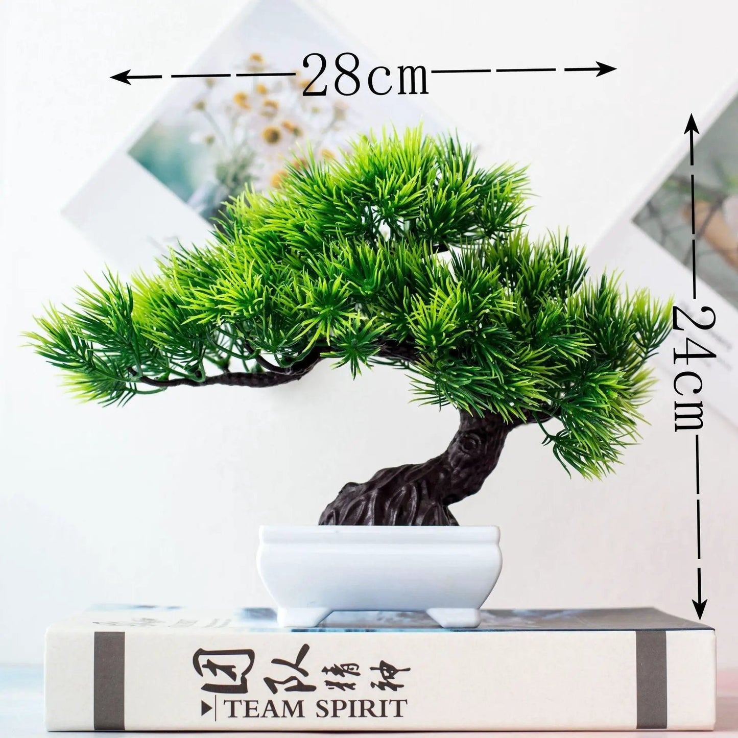 Artificial Bonsai Tree 24x28cm Green Plastic