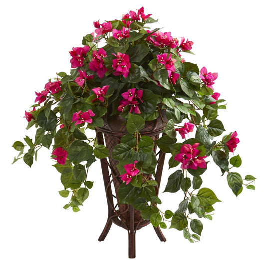 Bougainvillea Artificial Plant in Stand Planter - Tampa Home & Garden Store