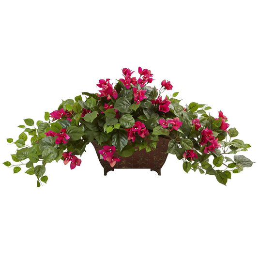 Bougainvillea in Metal Planter - Tampa Home & Garden Store