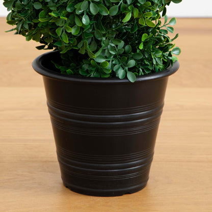 4' Boxwood Spiral Topiary in black planter, Nearly Natural artificial indoor/outdoor plant on Tampa Home & Garden Store
