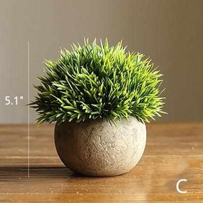 RusticReach artificial boxwood topiary in a round stone pot with lush green leaves, 5.1 in height on Tampa Home & Garden Store