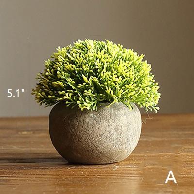 Artificial Faux Boxwood Topiary in a round gray stone pot, 5.1 inches tall RusticReach on Tampa Home & Garden Store