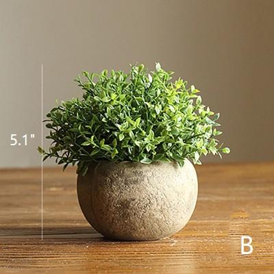 Artificial boxwood topiary in rustic stone pot with green foliage, 5.1 in height RusticReach on Tampa Home & Garden Store