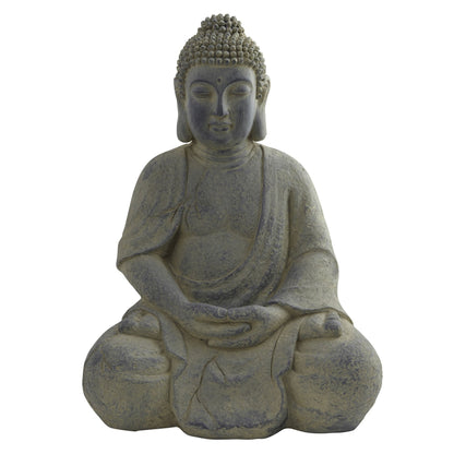 Buddha Statue indoor/outdoor gray stone finish Nearly Natural garden sculpture on Tampa Home & Garden Store