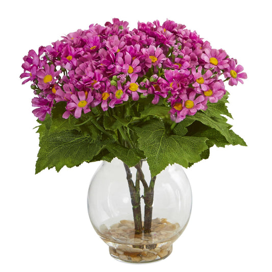 Daisy Artificial Arrangement in Fluted Vase - Tampa Home & Garden Store