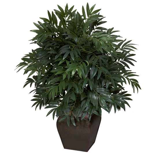 Double Bamboo Palm w/Decorative Planter Silk Plant - Tampa Home & Garden Store